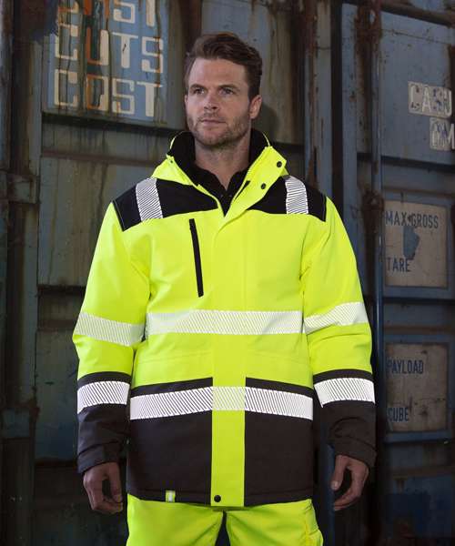 Printable softshell safety coat